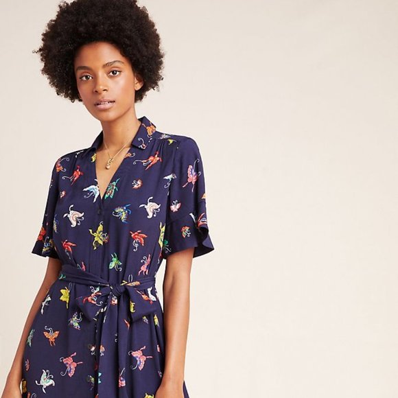 NEW Anthropologie Flutterby Dress - Picture 3 of 6